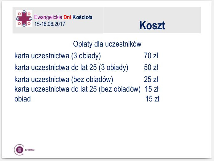 EWANGELICKIE DNI KOŚCIOŁA