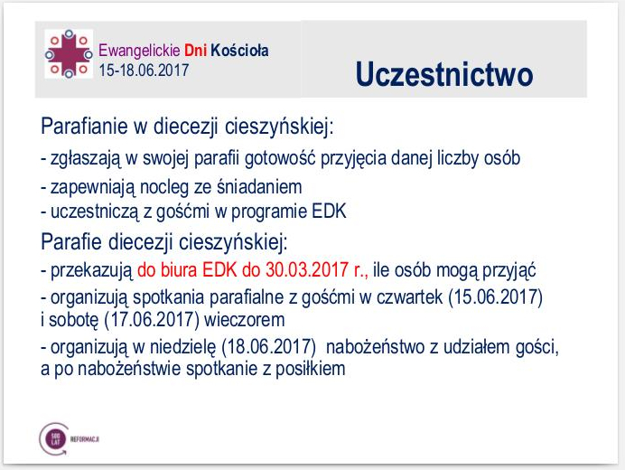 EWANGELICKIE DNI KOŚCIOŁA