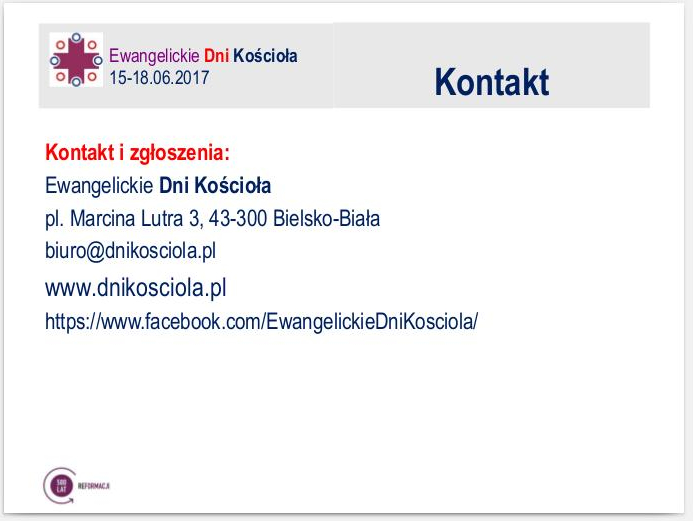 EWANGELICKIE DNI KOŚCIOŁA