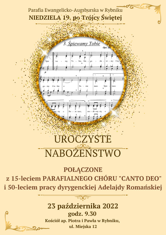 15-LECIE CHÓRU "CANTO DEO" i 50-LECIE PRACY DYRYGENCKIEJ P. ADELAJDY ROMAŃSKIEJ